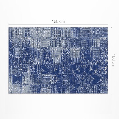 Tapis vinyle d’extérieur Carreaux imitation tissu chaotique