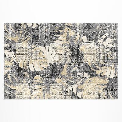 Tapis vinyle d’extérieur Motif de feuille de Monstera avec texture usée