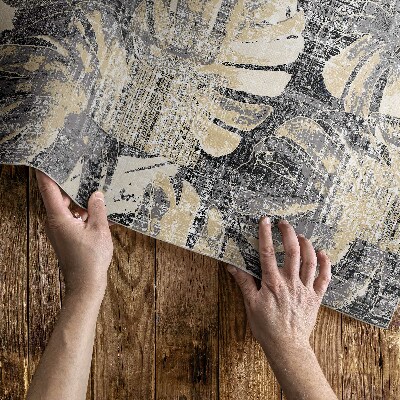 Tapis vinyle d’extérieur Motif de feuille de Monstera avec texture usée