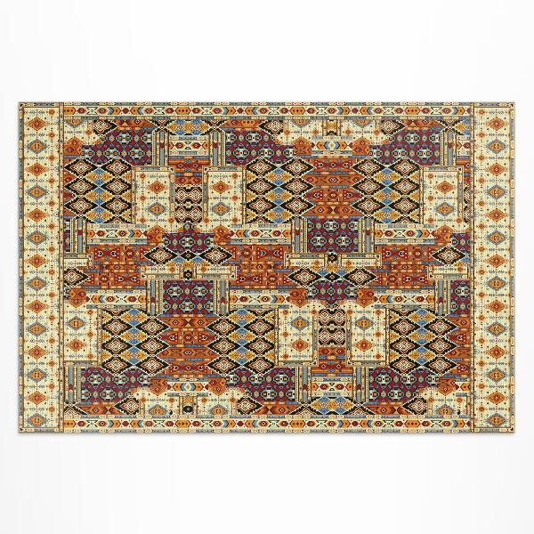 Tapis vinyle d’extérieur Patchwork géométrique bohème vintage