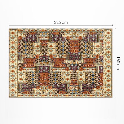 Tapis vinyle d’extérieur Patchwork géométrique bohème vintage