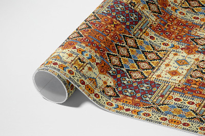 Tapis vinyle d’extérieur Patchwork géométrique bohème vintage