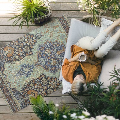 Tapis vinyle d’extérieur Magnifiques détails d'ornement floral turc