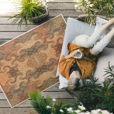 Tapis vinyle d’extérieur Motif oriental à volutes décoratives