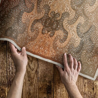 Tapis vinyle d’extérieur Motif oriental à volutes décoratives