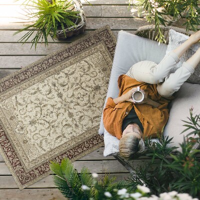 Tapis vinyle d’extérieur Lierre décoratif beige classique