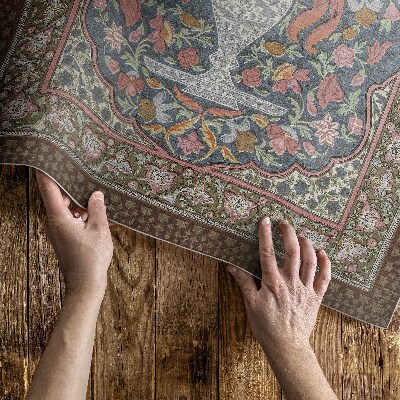 Tapis vinyle d’extérieur Bouquet de fleurs vintage, imitation tissu