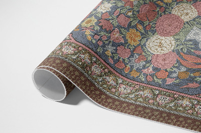 Tapis vinyle d’extérieur Bouquet de fleurs vintage, imitation tissu
