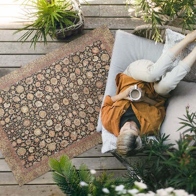Tapis vinyle d’extérieur Fleurs de pivoine dans un style vintage ancien