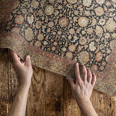 Tapis vinyle d’extérieur Fleurs de pivoine dans un style vintage ancien