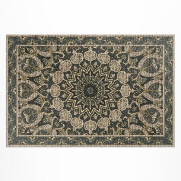 Tapis vinyle d’extérieur Mandala décoratif ornemental