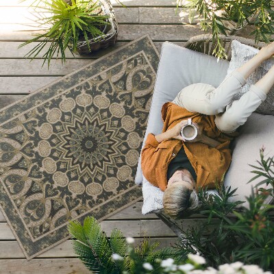 Tapis vinyle d’extérieur Mandala décoratif ornemental