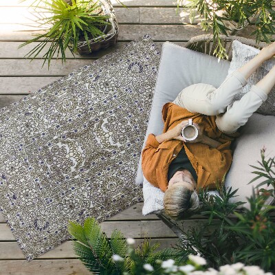 Tapis vinyle d’extérieur Graphique Linéaire Vintage Gris