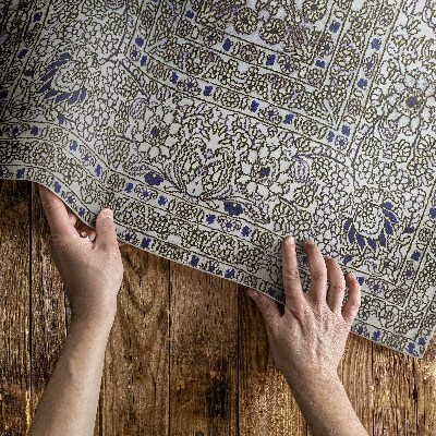 Tapis vinyle d’extérieur Graphique Linéaire Vintage Gris