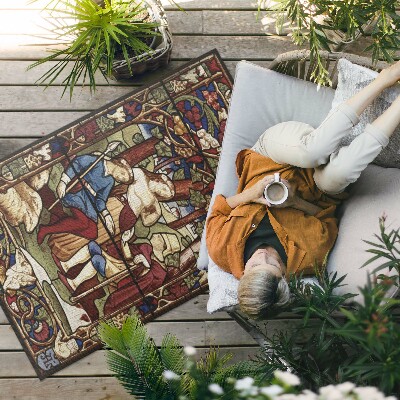 Tapis vinyle d’extérieur Imitation de vitrail gothique de Sir Digby Wyatt