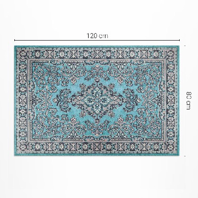 Tapis vinyle d’extérieur Motif décoratif bleu avec un motif végétal