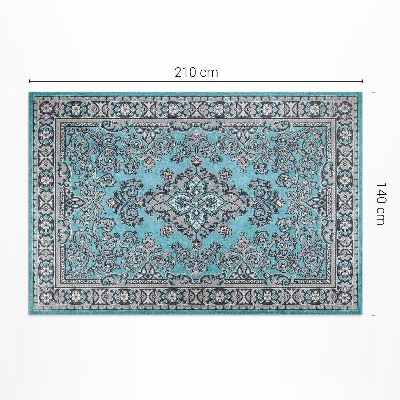 Tapis vinyle d’extérieur Motif décoratif bleu avec un motif végétal