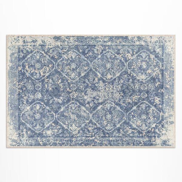 Tapis vinyle d’extérieur Ornement élégant à motif vintage usé