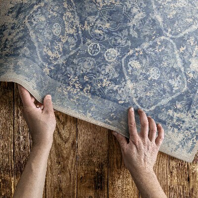 Tapis vinyle d’extérieur Ornement élégant à motif vintage usé