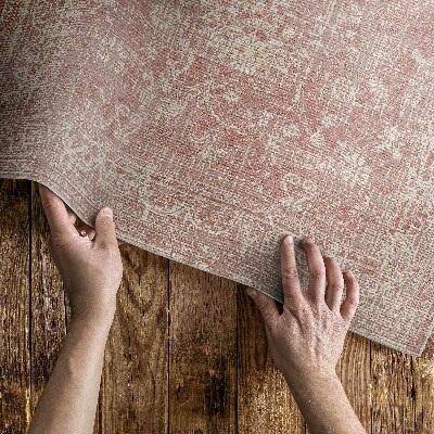 Tapis vinyle d’extérieur Motif floral vintage vieilli rose poudré