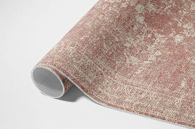 Tapis vinyle d’extérieur Motif floral vintage vieilli rose poudré