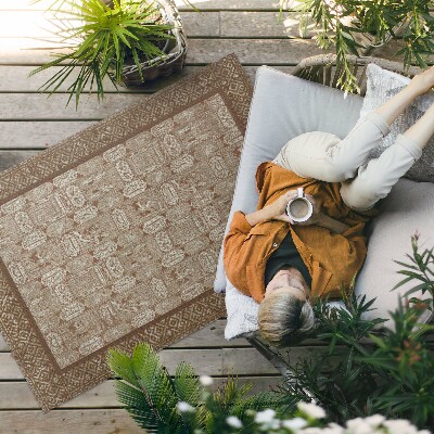 Tapis vinyle d’extérieur Motif vintage en mosaïque ornementale