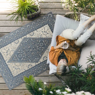 Tapis vinyle d’extérieur Motif ornemental vintage ombré arabe