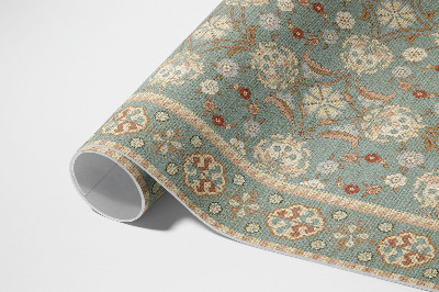 Tapis vinyle d’extérieur Ornement végétal à motif floral vintage