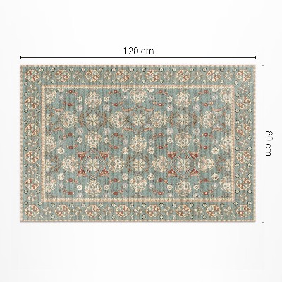 Tapis vinyle d’extérieur Ornement végétal à motif floral vintage