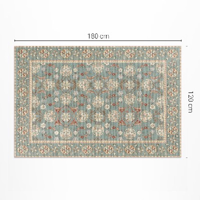 Tapis vinyle d’extérieur Ornement végétal à motif floral vintage