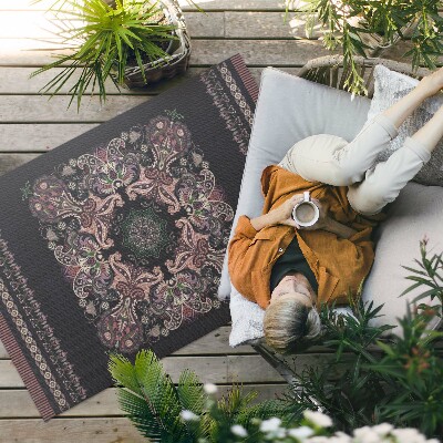 Tapis vinyle d’extérieur Motif végétal décoratif élégant