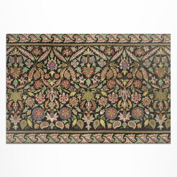 Tapis vinyle d’extérieur Motif floral vintage antique