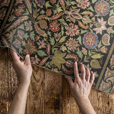 Tapis vinyle d’extérieur Motif floral vintage antique