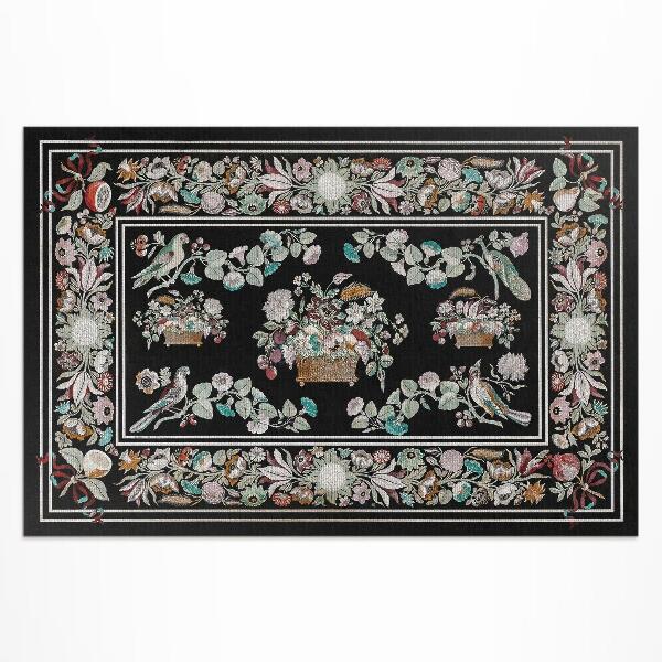 Tapis vinyle d’extérieur Nature morte vintage à motifs végétaux