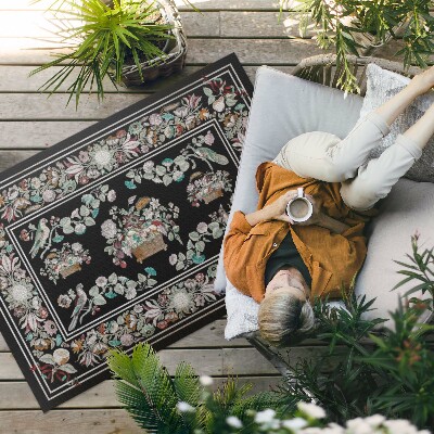 Tapis vinyle d’extérieur Nature morte vintage à motifs végétaux