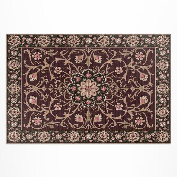 Tapis vinyle d’extérieur Fleur décorative antique pâle