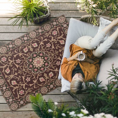 Tapis vinyle d’extérieur Fleur décorative antique pâle