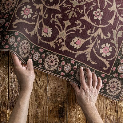 Tapis vinyle d’extérieur Fleur décorative antique pâle