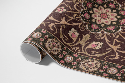 Tapis vinyle d’extérieur Fleur décorative antique pâle