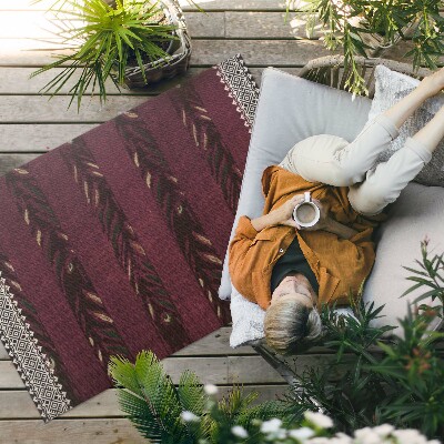 Tapis vinyle d’extérieur Rayures de feuilles de Furuya Korin