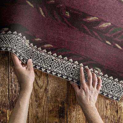 Tapis vinyle d’extérieur Rayures de feuilles de Furuya Korin