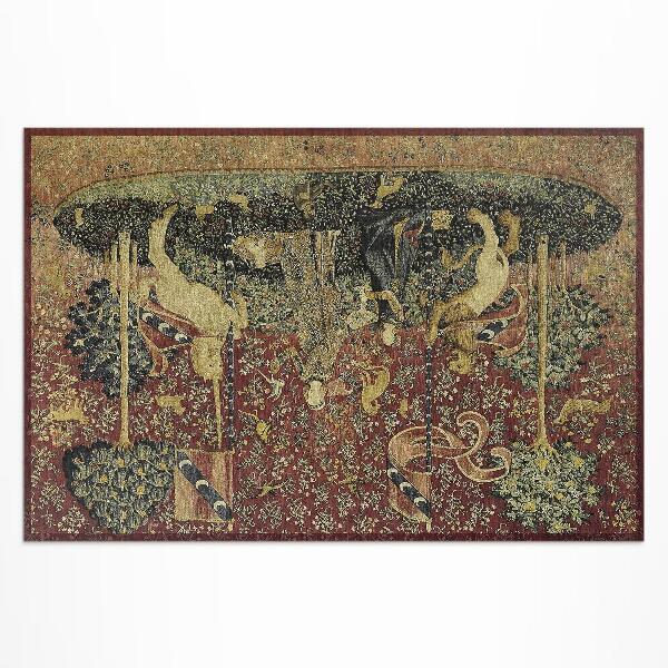 Tapis vinyle d’extérieur Tissu vintage imitation médiévale