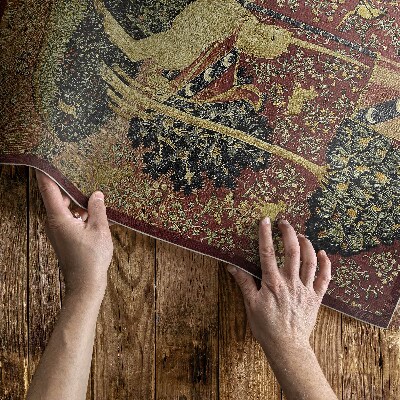 Tapis vinyle d’extérieur Tissu vintage imitation médiévale