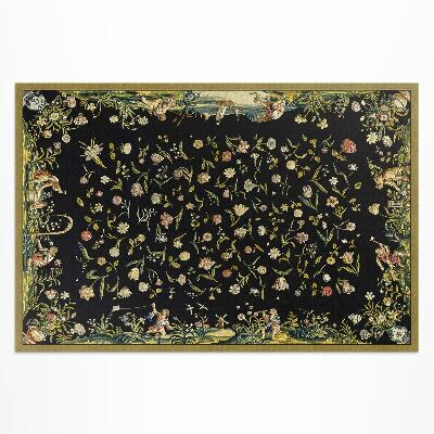 Tapis vinyle d’extérieur Flore dispersée petites fleurs vintage