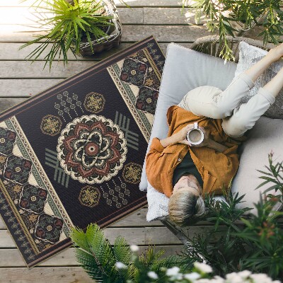 Tapis vinyle d’extérieur Noir décoratif coloré