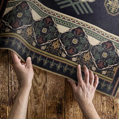 Tapis vinyle d’extérieur Noir décoratif coloré