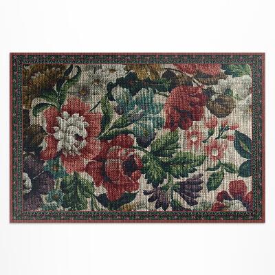 Tapis vinyle d’extérieur Motif floral vintage délicat