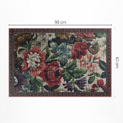 Tapis vinyle d’extérieur Motif floral vintage délicat