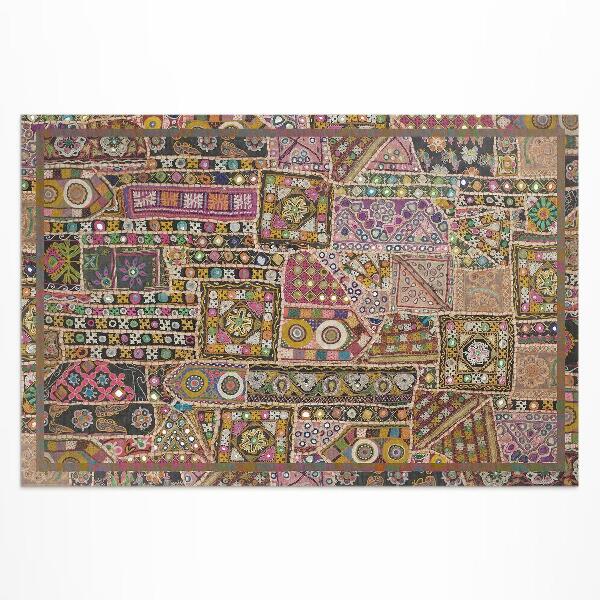 Tapis vinyle d’extérieur Motif patchwork ethnique rétro