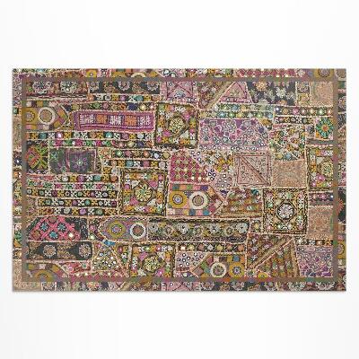 Tapis vinyle d’extérieur Motif patchwork ethnique rétro